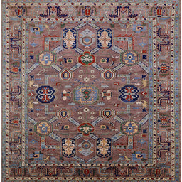 Square Machine Washable Industrial Modern Sepia Brown Rug, wshurb2336