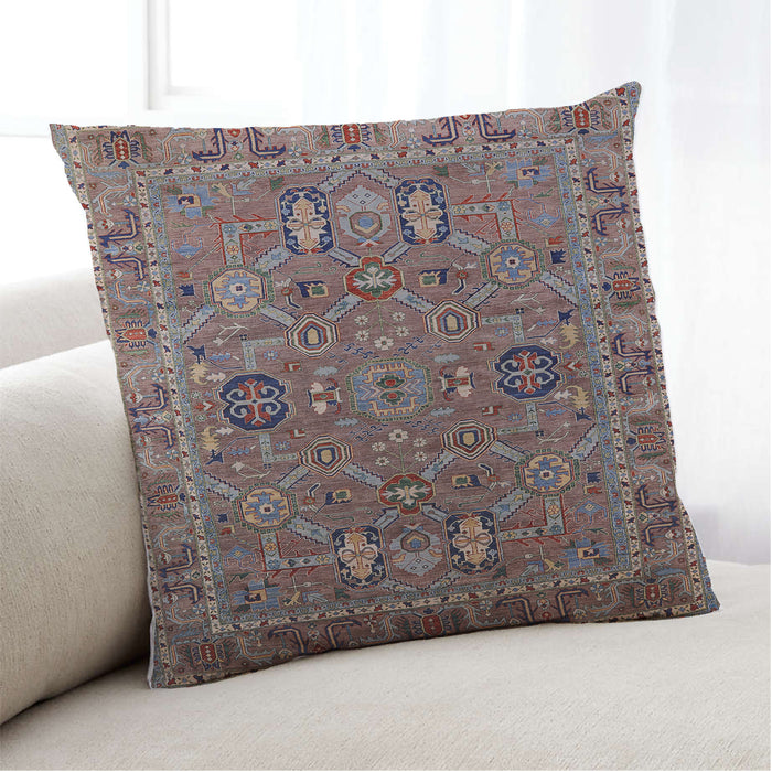 Lifestyle Image of Mid-Century Modern Urban Square Sepia Brown Throw Pillow, 18 inch by 18 inch, pwurb2336