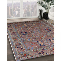 Mid-Century Modern Reddish Brown Oriental Rug, urb2336