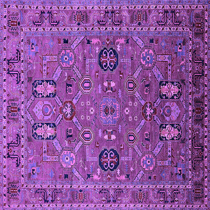 Square Machine Washable Oriental Purple Traditional Area Rugs, wshurb2336pur