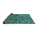 Sideview of Oriental Turquoise Traditional Rug, urb2336turq