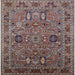 Square Mid-Century Modern Reddish Brown Oriental Rug, urb2336