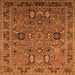 Square Oriental Orange Traditional Rug, urb2336org