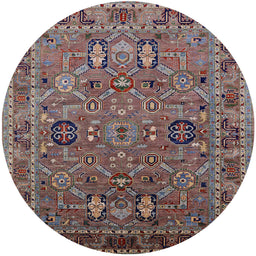 Round Machine Washable Industrial Modern Sepia Brown Rug, wshurb2336