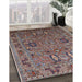 Mid-Century Modern Reddish Brown Oriental Rug in Family Room, urb2336