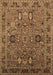 Machine Washable Oriental Brown Traditional Rug, wshurb2336brn