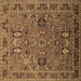 Square Machine Washable Oriental Brown Traditional Rug, wshurb2336brn