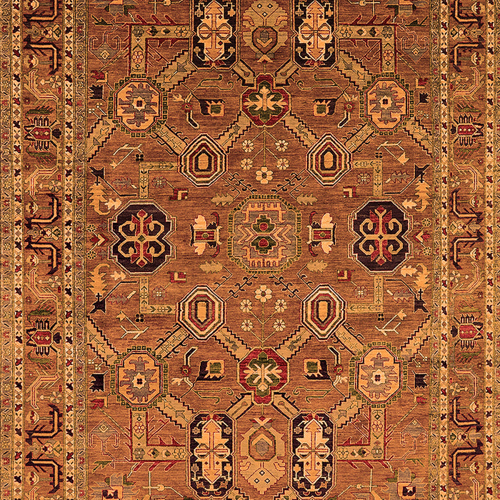 Machine Washable Oriental Orange Traditional Area Rugs, wshurb2336org