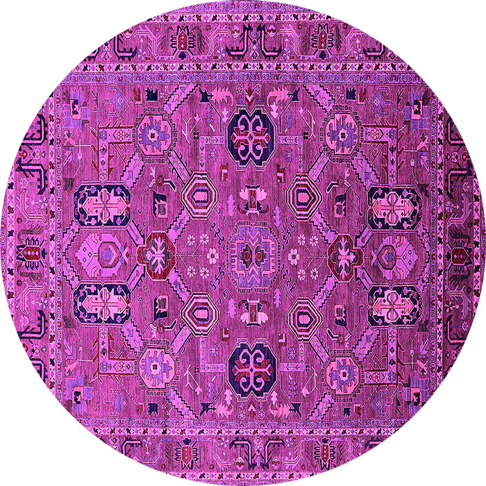 Round Oriental Pink Traditional Rug, urb2336pnk