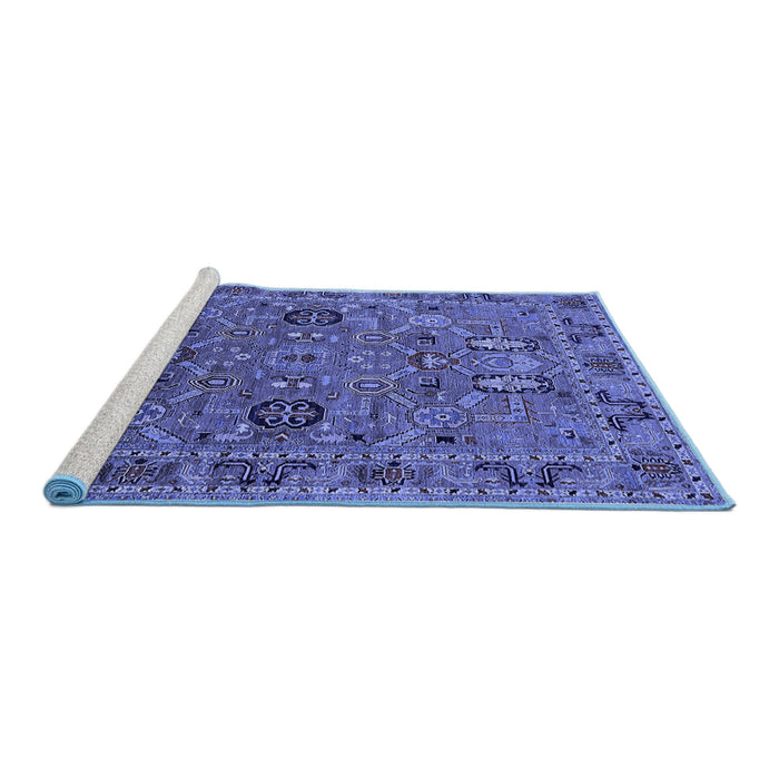 Sideview of Machine Washable Oriental Blue Traditional Rug, wshurb2336blu