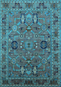Oriental Light Blue Traditional Rug, urb2336lblu