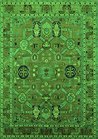 Oriental Green Traditional Rug, urb2336grn