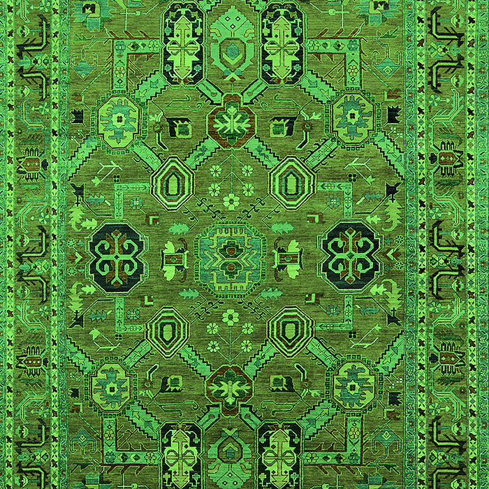 Oriental Green Traditional Rug, urb2336grn