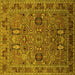 Square Machine Washable Oriental Yellow Traditional Rug, wshurb2336yw