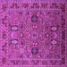 Square Machine Washable Oriental Pink Traditional Rug, wshurb2336pnk