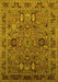 Machine Washable Oriental Yellow Traditional Rug, wshurb2336yw