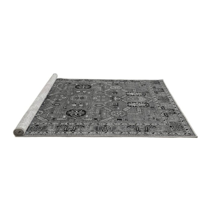 Sideview of Machine Washable Oriental Gray Traditional Rug, wshurb2336gry