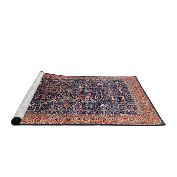 Sideview of Machine Washable Industrial Modern Camel Brown Rug, wshurb2337
