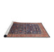 Sideview of Machine Washable Industrial Modern Camel Brown Rug, wshurb2337