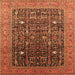 Square Oriental Orange Industrial Rug, urb2337org