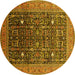 Round Oriental Yellow Industrial Rug, urb2337yw