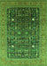 Machine Washable Oriental Green Industrial Area Rugs, wshurb2337grn