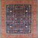 Square Mid-Century Modern Camel Brown Oriental Rug, urb2337