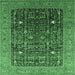 Square Oriental Emerald Green Industrial Rug, urb2337emgrn