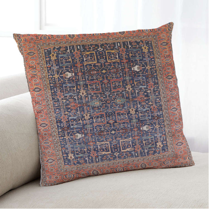 Lifestyle Image of Mid-Century Modern Urban Square Camel Brown Throw Pillow, 18 inch by 18 inch, pwurb2337