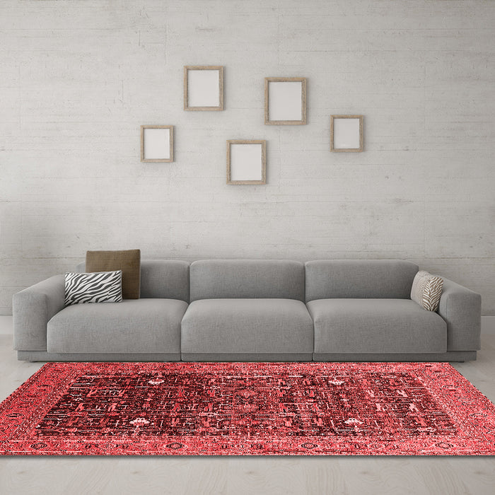 Industrial Red Washable Rugs