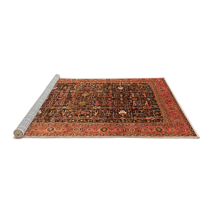 Sideview of Machine Washable Oriental Orange Industrial Area Rugs, wshurb2337org