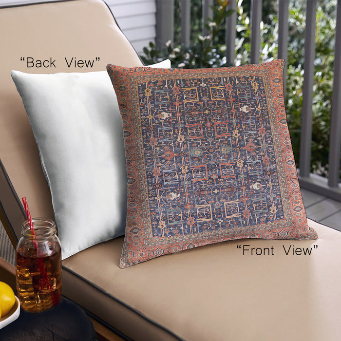 Front View of Mid-Century Modern Urban Square Camel Brown Throw Pillow, 18 inch by 18 inch, pwurb2337