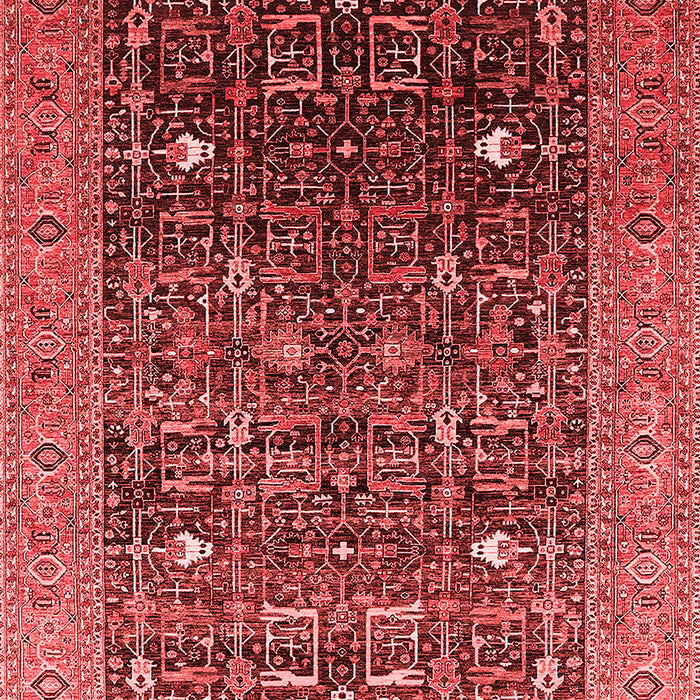 Machine Washable Oriental Red Industrial Rug, wshurb2337red