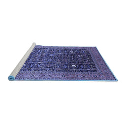 Sideview of Machine Washable Oriental Blue Industrial Rug, wshurb2337blu