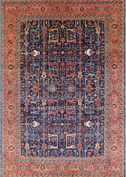 Mid-Century Modern Camel Brown Oriental Rug, urb2337