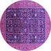 Round Oriental Purple Industrial Rug, urb2337pur