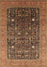 Machine Washable Oriental Brown Industrial Rug, wshurb2337brn