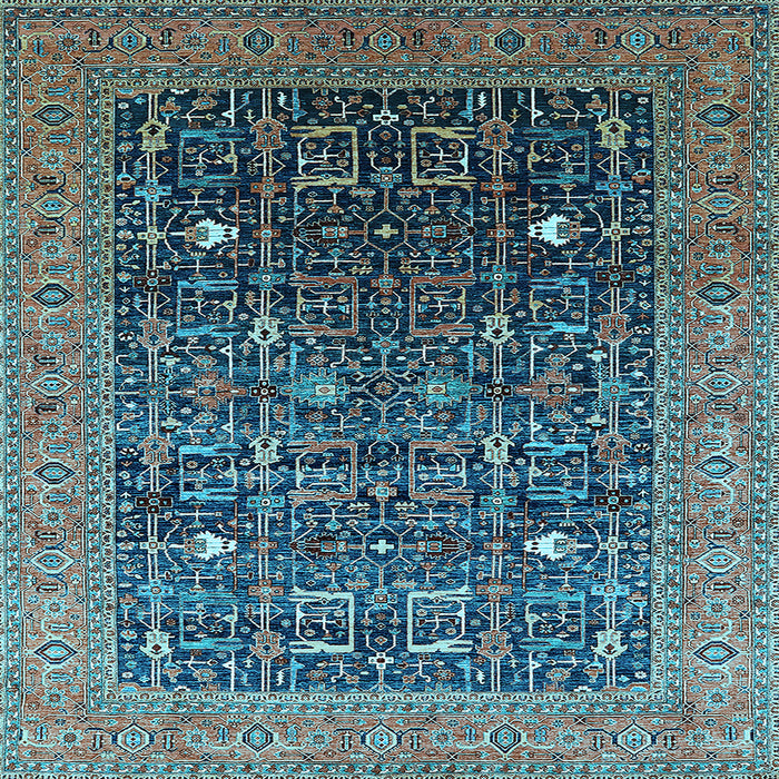 Square Oriental Light Blue Industrial Rug, urb2337lblu
