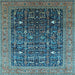 Square Oriental Light Blue Industrial Rug, urb2337lblu