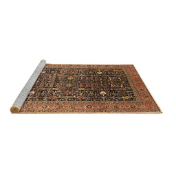 Sideview of Machine Washable Oriental Brown Industrial Rug, wshurb2337brn