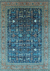 Oriental Light Blue Industrial Rug, urb2337lblu