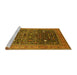 Sideview of Machine Washable Oriental Yellow Industrial Rug, wshurb2337yw