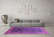 Machine Washable Oriental Purple Industrial Area Rugs in a Living Room, wshurb2337pur