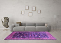 Machine Washable Oriental Purple Industrial Rug, wshurb2337pur