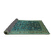 Sideview of Oriental Turquoise Industrial Rug, urb2337turq