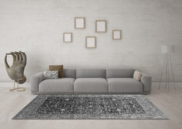 Machine Washable Oriental Gray Industrial Rug in a Living Room,, wshurb2337gry