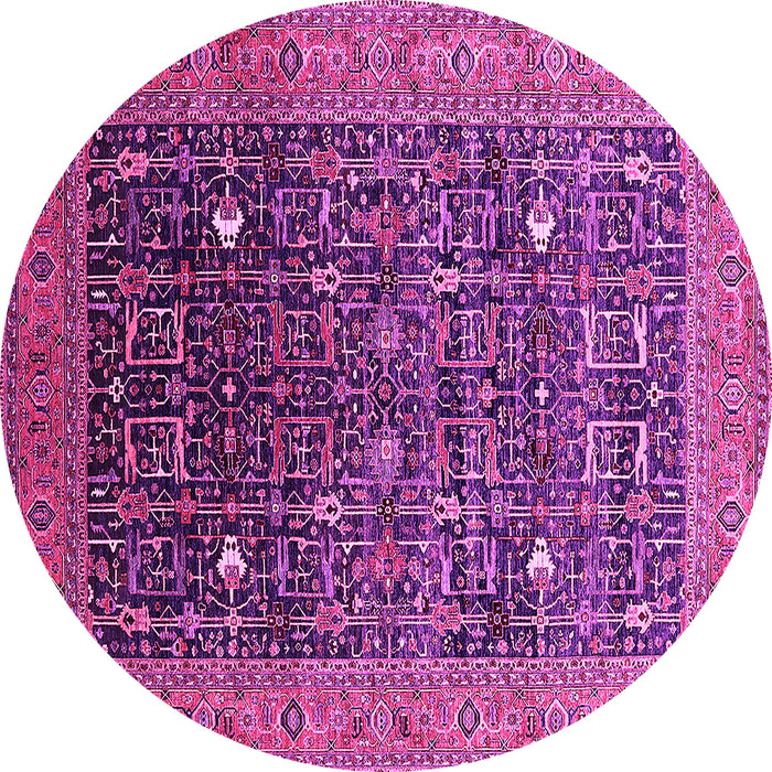 Round Oriental Pink Industrial Rug, urb2337pnk