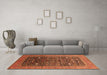 Machine Washable Oriental Orange Industrial Area Rugs in a Living Room, wshurb2337org