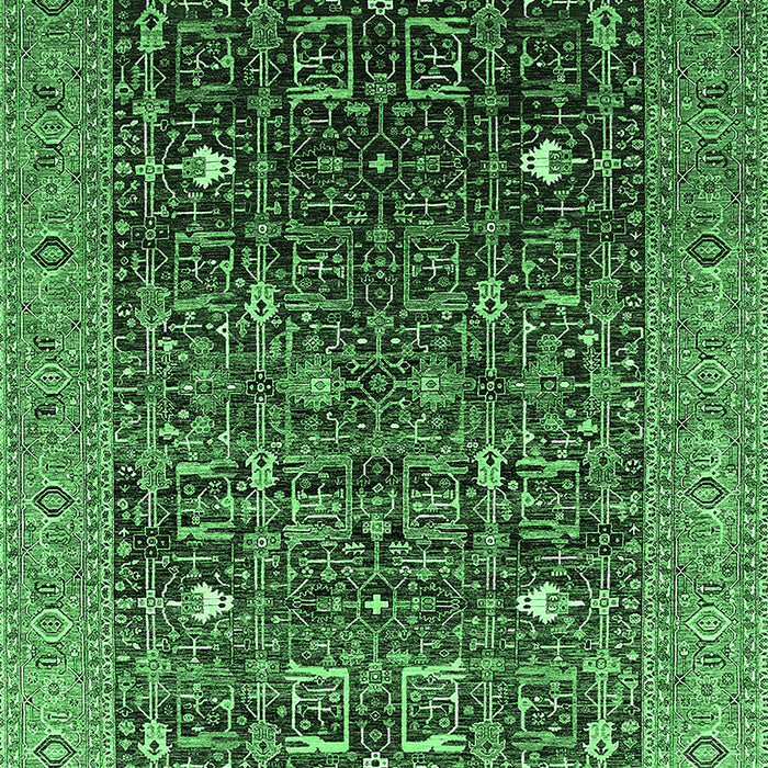 Machine Washable Oriental Emerald Green Industrial Area Rugs, wshurb2337emgrn