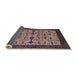 Sideview of Mid-Century Modern Purple Lily Purple Oriental Rug, urb2338